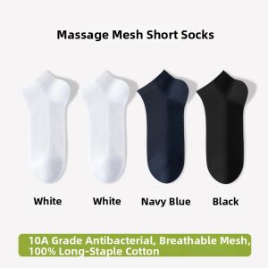 Baisina | 100 Cotton Thin Summer Breathable Moisture Wicking Odor Resistant Seamless Short Socks