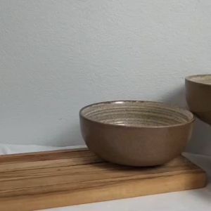 ถ้วย ถ้วยเซรามิค 6 นิ้ว (แพ็ค 3 ใบ)   ชามเซรามิค รุ่นทับน้ำตาล ถ้วยคาเฟ่ ถ้วยมินิมอล เข้าไมโครเวฟได้