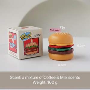 Creative Handmade DIY Hamburger Aromatic Scented Candle Party Gift Home Decoration Aromatherap