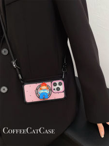 Crossbody Magnetic Suction Cute Ins Style Polka Dot Doll for Apple 16pro Phone Case Strap Crossbody Iphone15promax Satchel Chain 14 Original MagSafe Bracket Four-Corner Lanyard