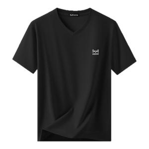 MiiOW | Antibacterial Modal V-Neck Short Sleeve Mens T-Shirt Catman 10A Breathable Ice Silk White Half Sleeve Summer New Arrival