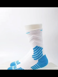 1 Pair Mens Towel Bottom Mid Length Basketball Stockings Anti Slip Thread Elastic Professional Sports Socks