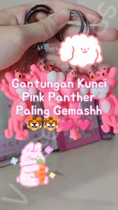 Gantungan Kunci Karakter Pink Panther - keychain keyring aksesoris tas lucu hadiah sovenir unik dompet bentuk anime kartun macan