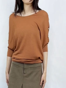 Áo Thun Dệt Kim Tay Giữa Mỏng Đa Năng Cho Nữ Mùa Hè Áo Thun Cổ Tròn Màu Trơn Áo Thun Dệt Kim