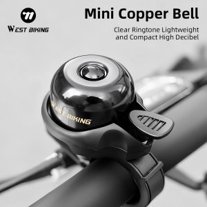 WEST BIKING Mini Copper Bell Retro Waterproof Bike Horn Clear Ringtone Bicycle Bell For 19-31.8mm Handlebar MTB Road Bike Accessories