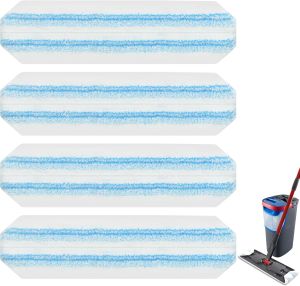 4 pcs Mop Pads Replacements Compatible with O Cedar H2prO Flat Mop Microfiber Mop Replacement Heads for O-Cedar/Vileda H2prO