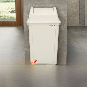 Large Capacity Square Kitchen Waste Bin with Lid for Home Restaurant Office Classroom Commercial Use 20 Liter Swing Cover