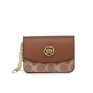 Retro Classic Print Mini Coin Purse Key Holder High End Elegant Lock Hard Coin Key Bag Fashionable Compact Wallet for Youth