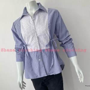 SHANE CLOTHING YURIKA SHIRT / KEMEJA STRIPES KOMBINASI RENDA