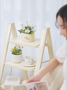 Home Folding Ladder Multi-Functional Folding Home Decorative Flower Stand Stepladder Heavy Duty Ladder 2/3/4/5 Step Workbench Kitchen Ladder