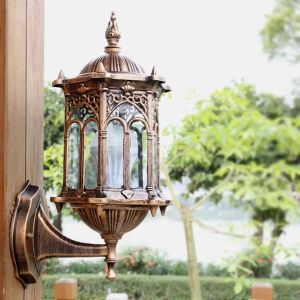 SoLoMan Elegant Vintage Style Waterproof Outdoor Wall Light with 90° Angle for Balcony Aisle Entrance and Store Decor