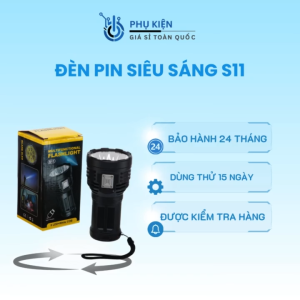 Đèn pin S11 siêu sáng mini – chiếu xa mạnh pin bền lâu nhỏ gọn mang theo tiện lợi