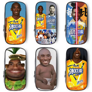 Kobe Funny Pencil Case Large Capacity Stationery Bag for Primary And Middle School Boys Popular Printed Canvas School Supplies