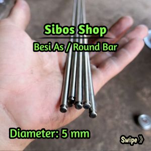 Besi As Diameter 5mm panjang 20cm-50cm Round Bar Steel Bulat