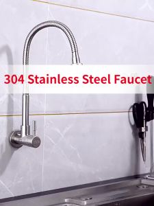 SUS304 Kitchen Faucet 2 Mode Sink Faucet Mounted Basin Water Tap Flexible 360 Swivel Stainless Steel