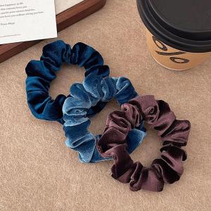 Velvet Hair Ties 3 Piece Set High Elasticity Long Lasting Womens Fashionable Hair Bands Original Design Fresh Outburst