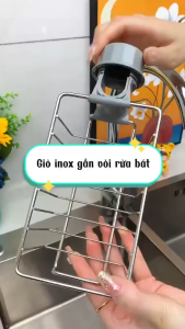 Giá Đỡ Inox Gắn Vòi Nước – Điều Chỉnh Linh Hoạt Thoát Nước Nhanh – Gọn Gàng & Tiết Kiệm Không Gian