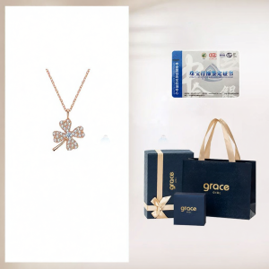 Grace Girl | Luxury Petite Four-leaf Clover Necklace Silver Jewelry