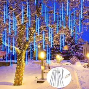 2025รอมฎอนตกแต่งฝนดาวตกUSB Rain LED Fairy StringไฟFestoon Streetงานแต่งงานตกแต่งคริสต์มาส