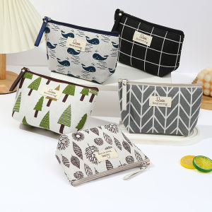 Túi Đựng Đồ Trang Điểm Bằng Vải Canvas Nhật Bản Hàn Quốc Di Động Tiện Dụng Đa Năng Dùng Làm Hộp Đựng Đồ Vệ Sinh Cá Nhân Hộp Bút Học Sinh Thiết Kế Đơn Giản Có Khóa Kéo