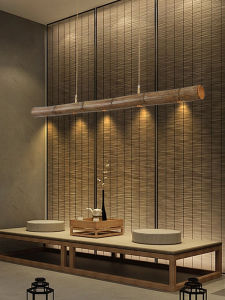 Restaurant Creative Bamboo Art Tea Room Pendant Light Barbecue Shop Commercial Lighting Customizable Unique Design Ceiling Lamp