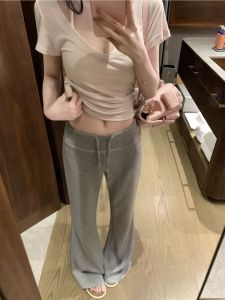 YAYUEMEI | Quần Tây Lười Mát Mẻ Từ Khiết Tơ Cao Cổ Đứng Dáng Thẳng