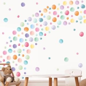 Boho Nhiều Màu Sắc Chấm Bi Mầm Non Dán Tường Có Thể Tháo Rời Đề Can Trẻ Em Phòng Ngủ Nội Thất Trang Trí Nhà Poster In