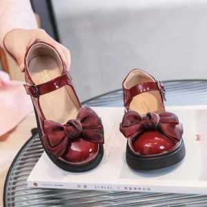 Giày Đơn Đế Mềm Chống Trượt Cho Bé Gái Giày Búp Bê Giày Da Bò Hai Lớp Mùa Xuân Thu Phong Cách Anh