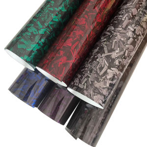 High Gloss Forged Carbon Fiber Vinyl Wrap Roll Self Adhesive Decal Sticker Vehicle Car Wrapping