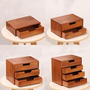 Retro Wooden Drawer Style Storage Box Multi-Functional Miscellaneous Items Desktop Small Box Tabletop Organizer Storage Cabinet