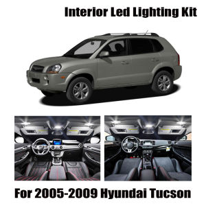 12 Bulbs White LED Car Map Dome Light Interior Kit Fit For 2005-2007 2008 2009 Hyundai Tucson Trunk License Plate Courtesy Lamp