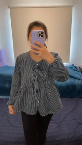 Winda Atasan Blouse Pita Wanita Kekinian Tangan Panjang