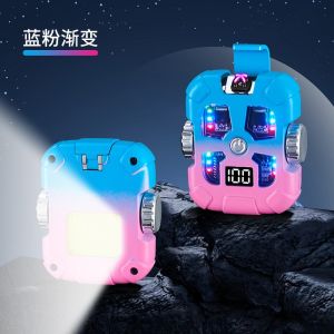 Internet Hot New Metal Mech Wind Top with Light Windproof Double Arc Charging Lighter Creative Stylish for Boyfriend
