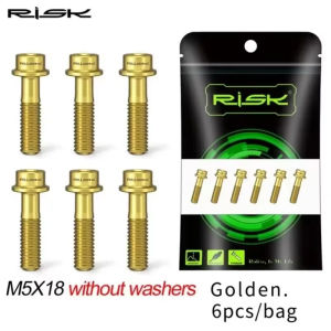 6pcs M5*16 M5*18 Bicycle Stem Bolts Multicolor Bike Handlebar Stem Bolts Bicycle Handlebar Fixed Screws Bicycle Table Screw