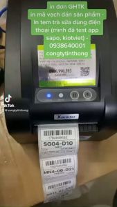 Máy in mã vạch sapo kiotviet - In đơn hàng GHTK 5x5 cm -  Xprinter 350BM dùng cho điện thoại máy tính (USB + LAN)