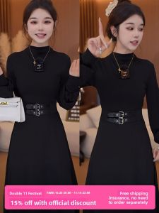 BIFEIMENG | Hepburn Style French Elegance Long Dress for Autumn and Winter Wearing
