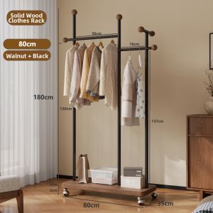 YOUJI | Italian Luxe Mid-century Real Wood Standing Clothes Rack