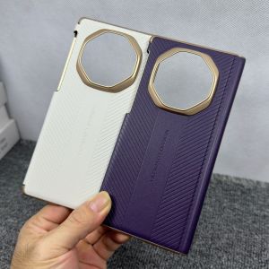 เคสโทรศัพท์ Huawei Mate XT แบบพับได้บางเฉียบ ปกป้องด้วยหนังแท้ ดีไซน์หรูหรา สำหรับผู้ชายและผู้หญิง