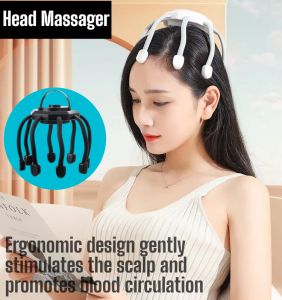 Electric Octopus Head Massager MultiDimensional Meridian Unblocking Decompression and Relaxation