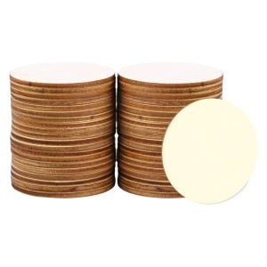 100pcs/lot 5/6cm Unfinished Wood Square Slices Blank Wooden Round Pieces for DIY Crafts Art Home Decor Engraving Painting