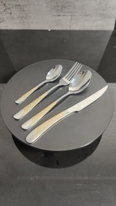Stainless Steel Knife Fork and Spoon Water Drop Diamond Pattern Tableware 410 Stainless Steel Knife and Fork Cutlery