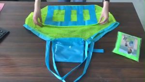 Protable Mesh Bag Kids Bath Toys Storage Bags Swimming Large Beach Bag for Towels Women Cosmetic Makeup Bag Large Beach Toy Mesh Bag Children Sand Away Protable Mesh Bag Kids Toys Storage Bag for Toys Clothes Towels Sundries Storage Bag
