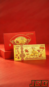 2027 Year of the Goat Lucky Gold foil Dollar with Red Envelope For New Year Gift