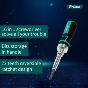 Proskit SD-9821 16 in 1 Ratchet Screwdriver Set