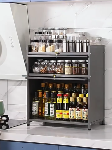 Seasoning Storage Cabinet  | Kitchen Seasoning Shelf | Countertop With Cover  Dustproof Storage Cabinet | Household Use