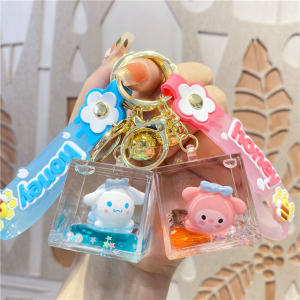 Delicate Floating Bottle Keychain Scented Dog Student Backpack Decorations Creative Gift Mini Macaron Color Block Cartoon Series
