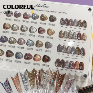 【พร้อมส่ง】สีเจลกากเพชรวิ้งแน่น 24 สี JIAKOU (JIAKOU)สีสวย  แถมชาร์ทอะคริลิคสำเร็จรูป (แถม ชาร์ทสี ทามาให้แล้ว)