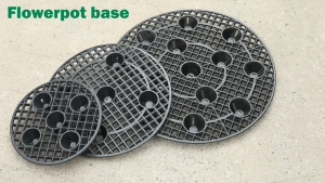 Đĩa Lót Chậu Cây Nhựa 30/40/50cm Hình Tròn Màu Đen Tấm Lưới Lót Chậu Có Khe Thoát Nước Cao 3cm Giữ Vệ Sinh Sạch Sẽ