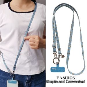 ZHENGEGE | Adjustable Durable Star Denim Braided Phone Lanyard