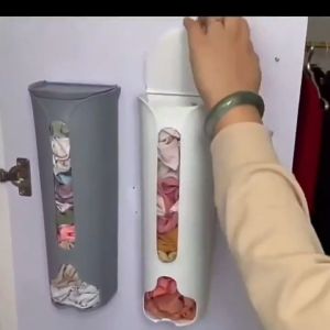 Self-Adhesive Wall Mounted Underwear Storage Box Socks Panties Ties Finishing Box with Cover Bathroom Wardrobe Storage Organizer